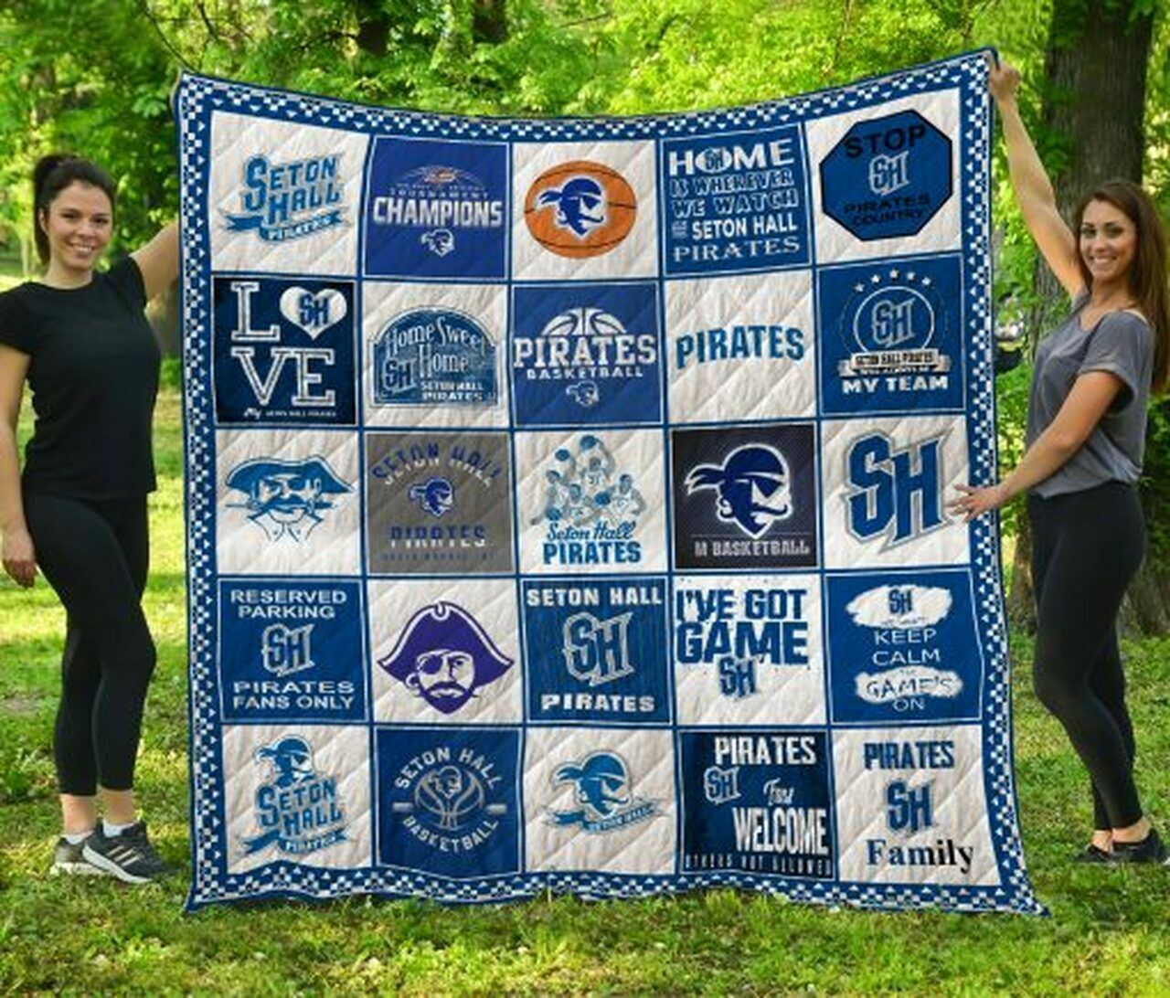 Custom Seton Hall Pirates Quilt Blanket Bedding Set - Great for Bedroom Decoration and Gifts for Fans
