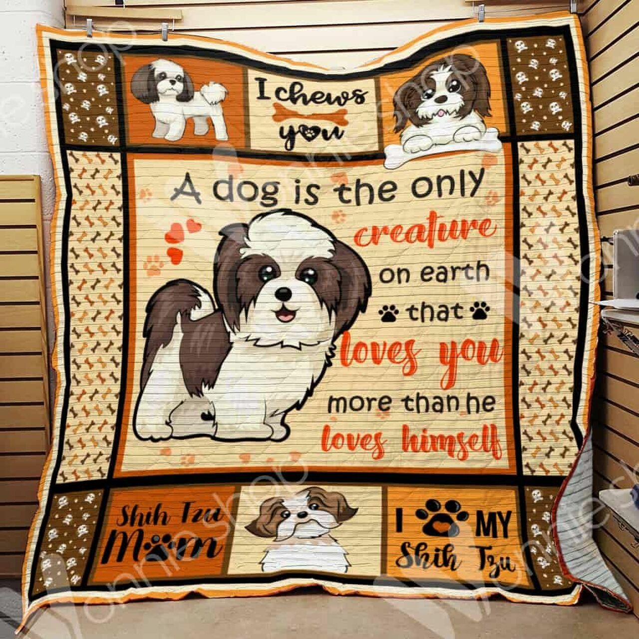 Custom Shih Tzu Dog Quilt Bedding Best for Home Decoration or Picnic