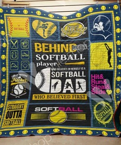 Custom Softball Dad Quilt Bedding Set Best for Home Decoration or Picnic