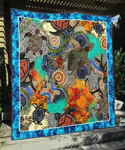 Custom Turtle Quilt Bedding Set Blanket - Great for Home Decoration and Family Gifts