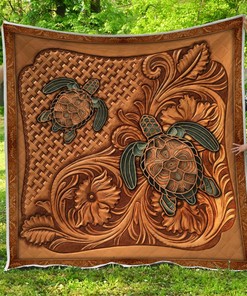 Custom Turtle Quilt Blanket Set - Great for Home Decoration and Family Gifts