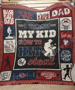 Customizable Baseball Dad Quilt Bedding Set Blanket for Picnics and Family Gifts