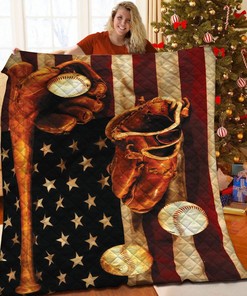 Customizable Baseball Quilt Bedding Set with 2 Pillowcases for Bedroom Decoration
