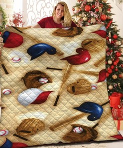 Customizable Baseball Quilt Set with Personalized Name or Quote for Home Decoration