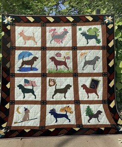 Customizable Beagle Quilt Bedding Set Blanket - Perfect for Bedroom Decoration and Family Gifts