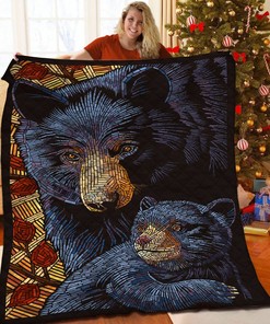 Customizable Bear Quilt Bedding Set for Home Decoration and Picnic, Personalized Gifts for Family