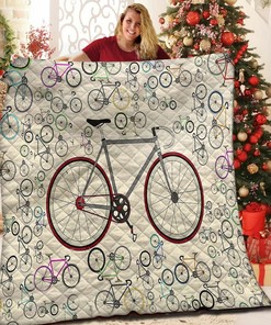Customizable Bike Quilt Bedding Set for Home Decoration and Picnic, Personalized Gifts for Family