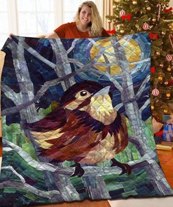 Customizable Bird Quilt Bedding Set for Home Decoration and Picnic, Personalized Gifts for Family
