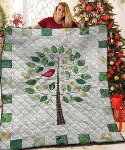 Customizable Bird Quilt Bedding Set with Optional Pillowcases for Family Gifts