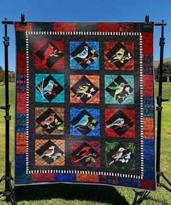 Customizable Bird Quilt Blanket Bedding Set for Home Decoration, Great Family Gifts