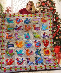 Customizable Bird Theme Quilt Bedding Set for Home Decoration and Family Gifts
