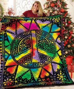Customizable Bohemian Hippie Quilt Bedding Set - Add Your Own Name or Quote - Perfect for Home Decoration and Picnics