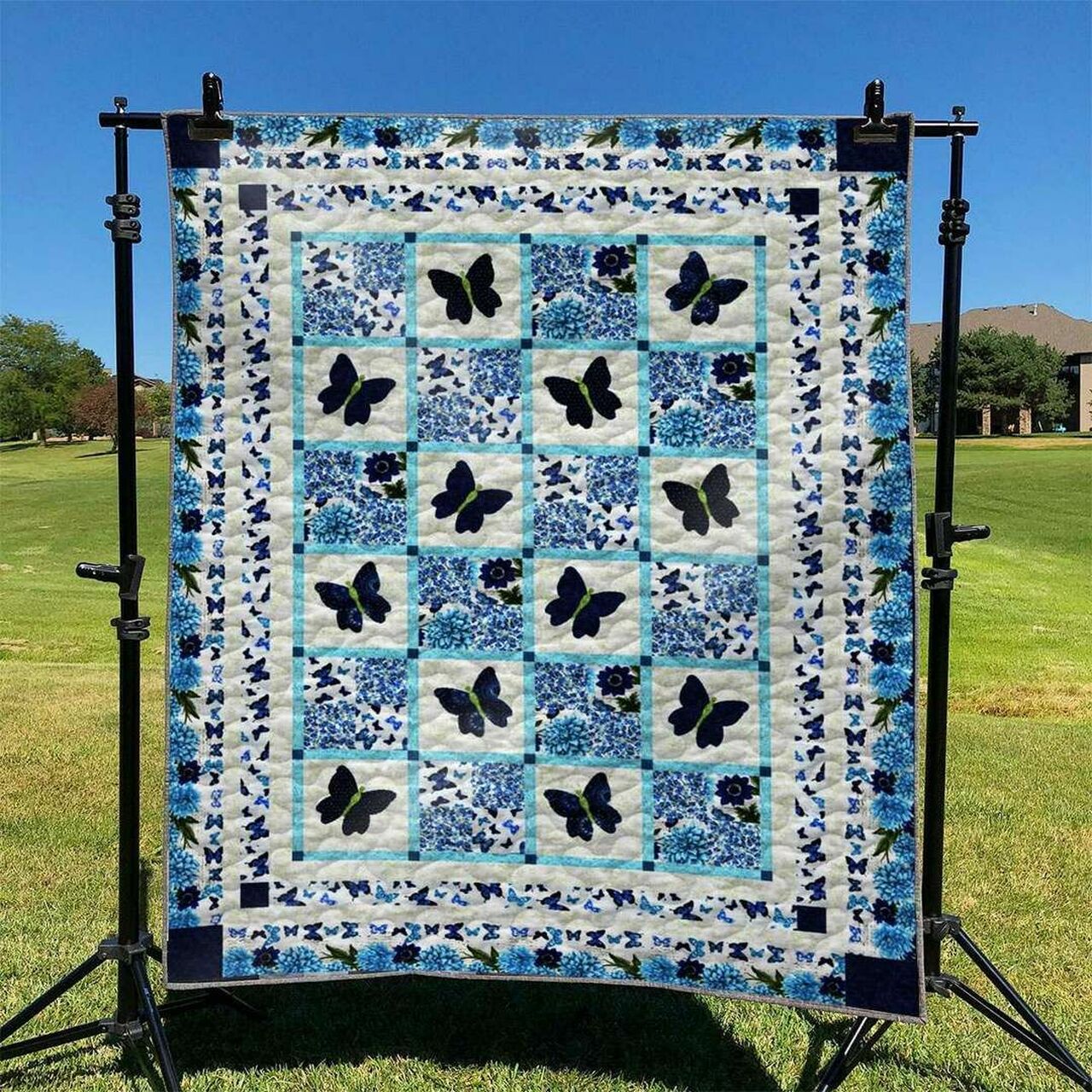 Customizable Butterfly Quilt Bedding Set for Home Decor and Picnics - Great for Bedroom Decor and Family Gifts