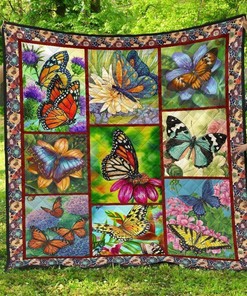 Customizable Butterfly Quilt Bedding Set for Your Bedroom Decor - Great for Family Gifts