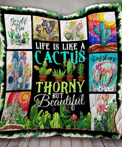 Customizable Cactus Quilt Blanket Bedding Set - Great for Bedroom Decor and Family Gifts