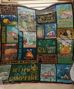 Customizable Camping Quilt Bed Set Blanket with Personalized Name for Home Decor and Picnic, Gifts for Family