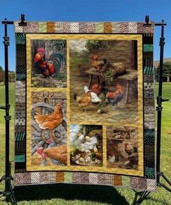 Customizable Chicken Quilt Bed Set Blanket for Home Decor, Picnic, and Gifts for Family
