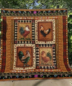 Customizable Chicken Quilt Blanket Bedding Set for Home Decoration, Picnic, and Gifts for Family