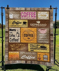 Customizable Coffee Quilt Bedding Set Blanket - Perfect for Bedroom Decor and Family Gifts