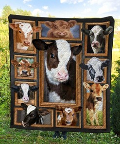Customizable Cow Bi010803C Tbg Quilt Bedding Set Blanket - Perfect for Bedroom Decor and Family Gifts