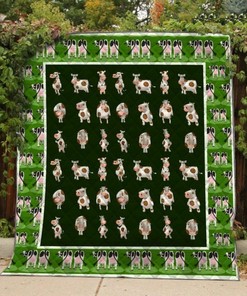 Customizable Cow Quilt Bedding Set for Family Gifts and Bedroom Decoration