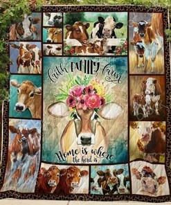 Customizable Cow Quilt Bedding Set for Home Decoration and Family Gifts