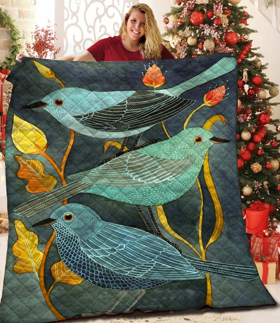 Customizable Cup Quilt Bedding Set for Home Decoration and Picnic, Personalized Gifts for Family