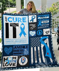 Customizable Diabetes Quilt Blanket Set for Your Cozy Home Decoration - Gifts for Family