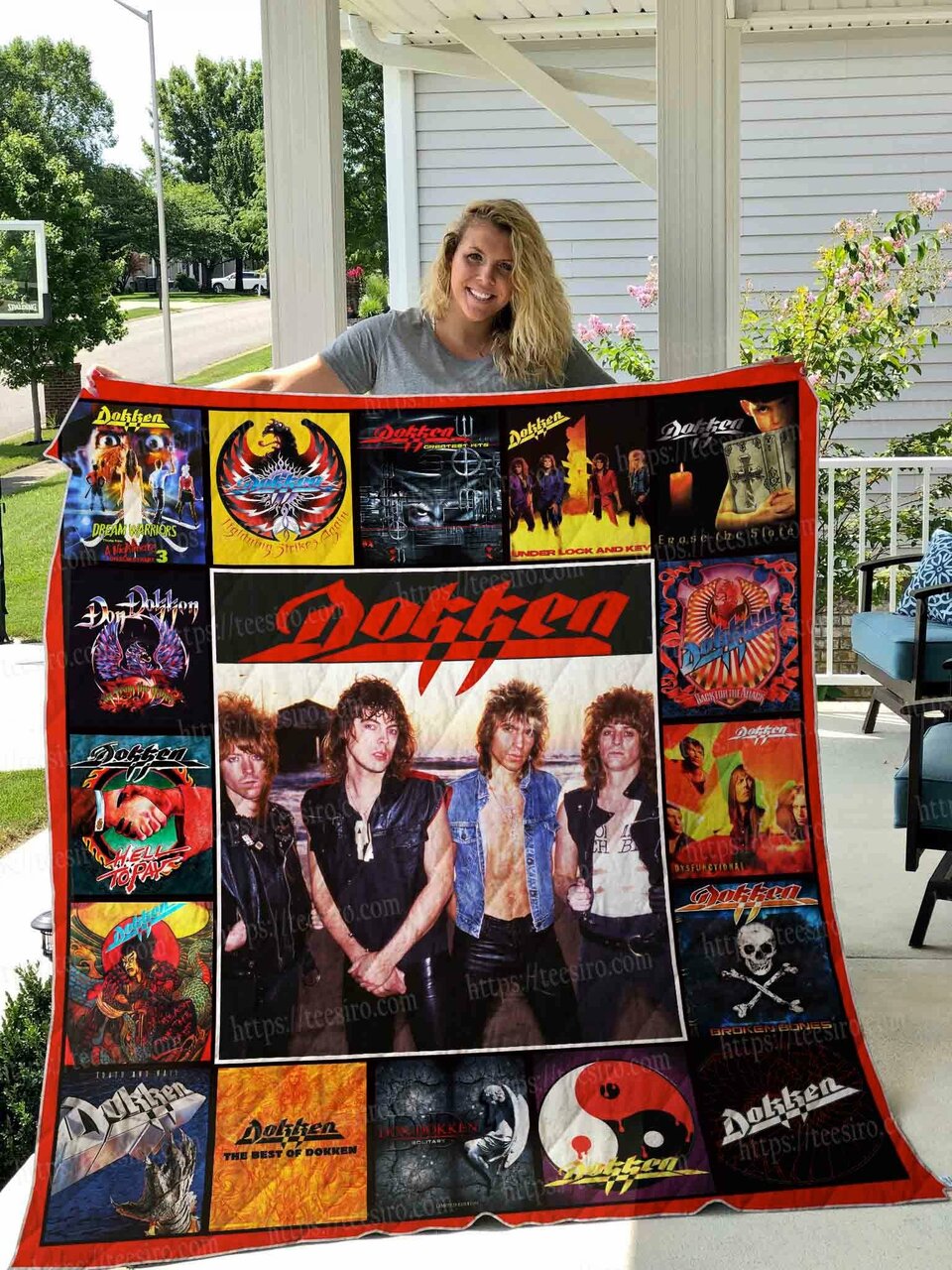 Customizable Dokken Quilt Blanket Bedding Set - Suitable for Home Decoration and Family Gifts