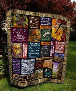 Customizable Dragonfly Girl Quilt Bedding Set - Perfect for Bedroom Decor and Family Gifts