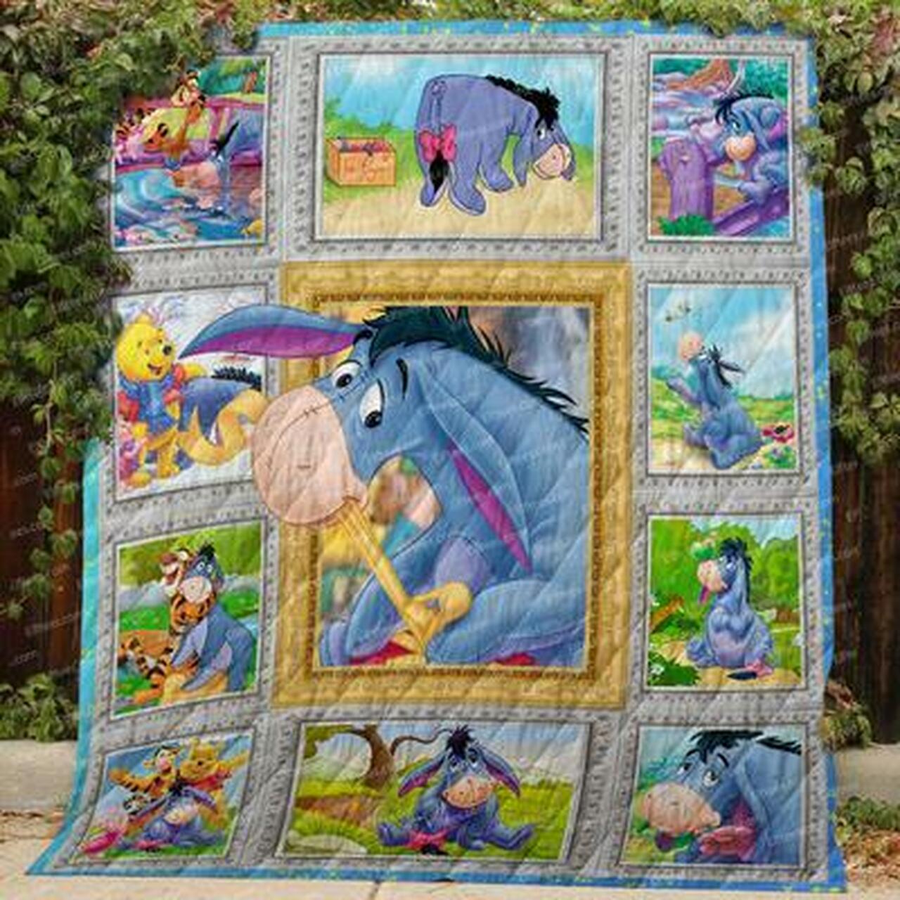Customizable Eeyore Quilt Bedding Set Blanket - Great for Bedroom Decoration and Family Gifts