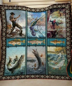 Customizable Fishing Fisher Quilt Bedding Set - Suitable for Home Decoration and Family Gifts