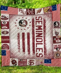Customizable Florida State Seminoles Quilt Bed Set Blanket for Family Gifts