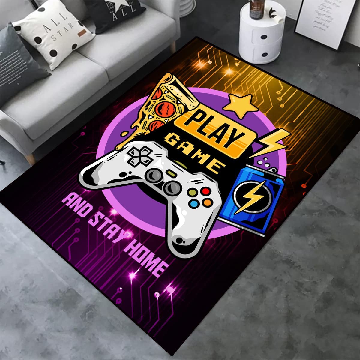 Customizable Football Area Rug | Non-Slip Game Printed Living Room Mat | Personalized Gifts for Football Fans