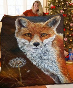 Customizable Fox Quilt Bedding Set for Family Gifts and Bedroom Decoration
