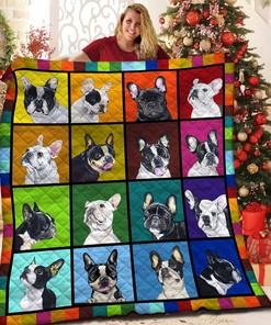 Customizable French Bulldog Quilt Bedding Set Blanket - Perfect for Bedroom Decor and Family Gifts
