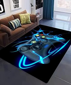 Customizable Game Area Rug for Teen Boy Bedroom, Anti-Slip Home Decor Sofa Mat (Game Rug 1)