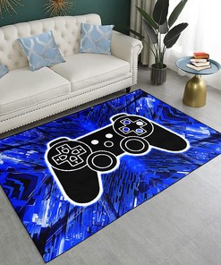 Customizable Gamepad Controller Area Rug with Personalized Name or Sentence, for Home Decoration