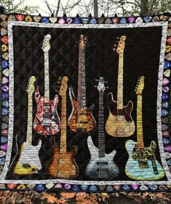 Customizable Guitar Quilt Bedding Set - Suitable for Home Decoration and Family Gifts