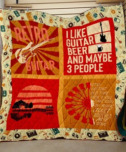 Customizable Guitar Style Quilt Bedding Set - Great for Bedroom Decoration and Family Gifts