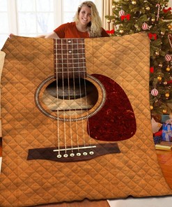 Customizable Guitar Theme Quilt Set with Pillowcases for Bedroom and Picnic