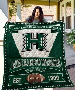 Customizable Hawaii Rainbow Warriors Quilt Blanket Bedding Set for Family Gifts