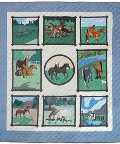 Customizable Horse Quilt Bedding Set, Ideal for Home Decoration and Family Gifts
