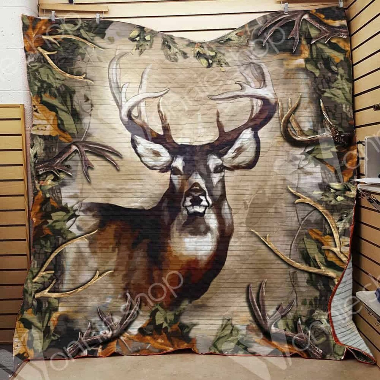 Customizable Hunting Quilt Bedding Set for Personalized Bedroom Decor, Gift for Family