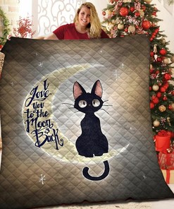 Customizable I Love You To The Moon And Back Cat Quilt Bedding Set Perfect for Home Decoration and Family Gifts