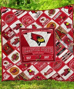 Customizable Illinois State Redbirds Quilt Blanket Bedding Set for Family Gifts