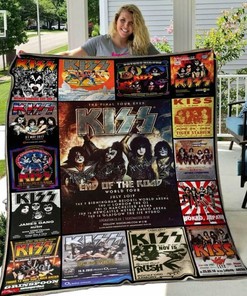 Customizable Kiss Quilt Bedding Set Blanket - Ideal for Music Lovers and Family Gifts