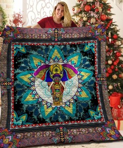 Customizable Mandala Elephant Quilt Blanket Bedding Set Great for Bedroom Decor and Family Gifts