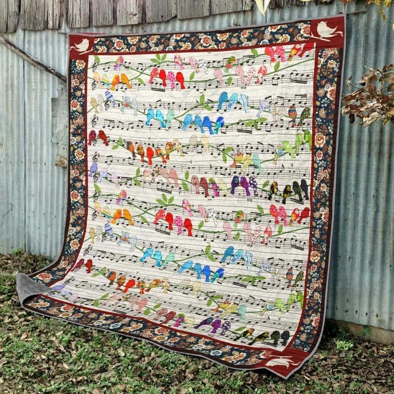 Customizable Music Quilt Bedding Set for Bedroom Decor and Family Gifts, Great for Home Decoration and Picnic