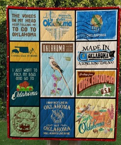 Customizable Oklahoma Quilt Bedding Set Blanket Great for Bedroom Decor and Family Gifts
